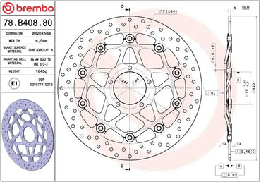Ekstra produktbillede af Ducati 749 S 03-07 bremseskive – Brembo Oro flydende