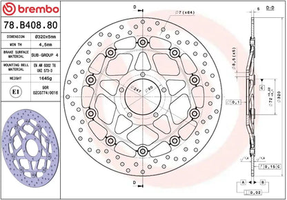 Ekstra produktbillede af Ducati 749 S 03-07 bremseskive – Brembo Oro flydende