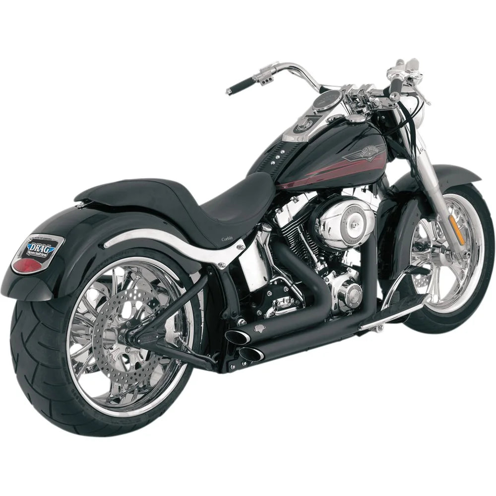 Harley-Davidson Softail (86-09) Shortshots Staggered komplet udstødning, sort – Vance & Hines