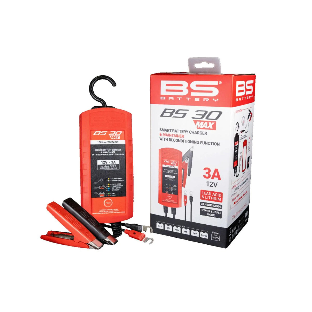 BS Battery BS 30 MAX 12V / 3A MC batterilader