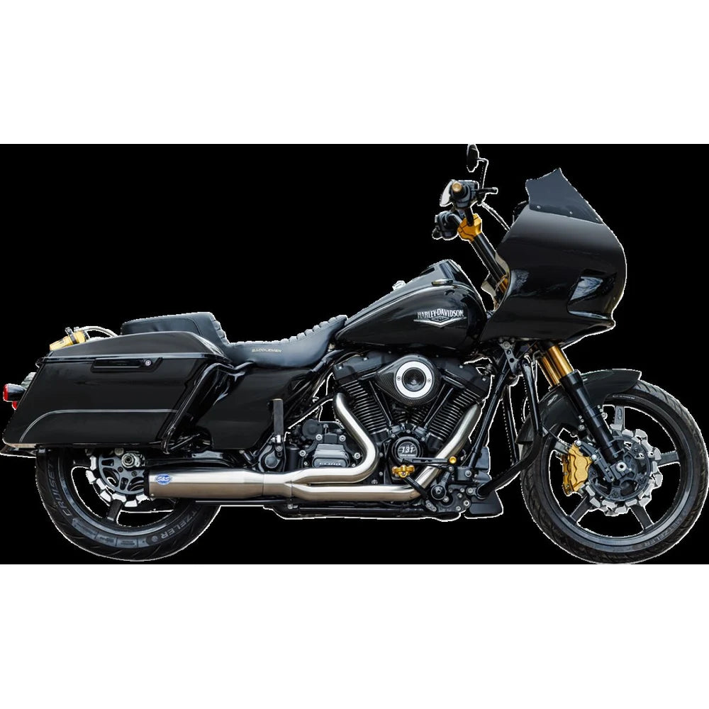 Harley-Davidson Touring / Trike (17-25) 2-into-1 Qualifier Exhaust System, børstet – S&S Cycle