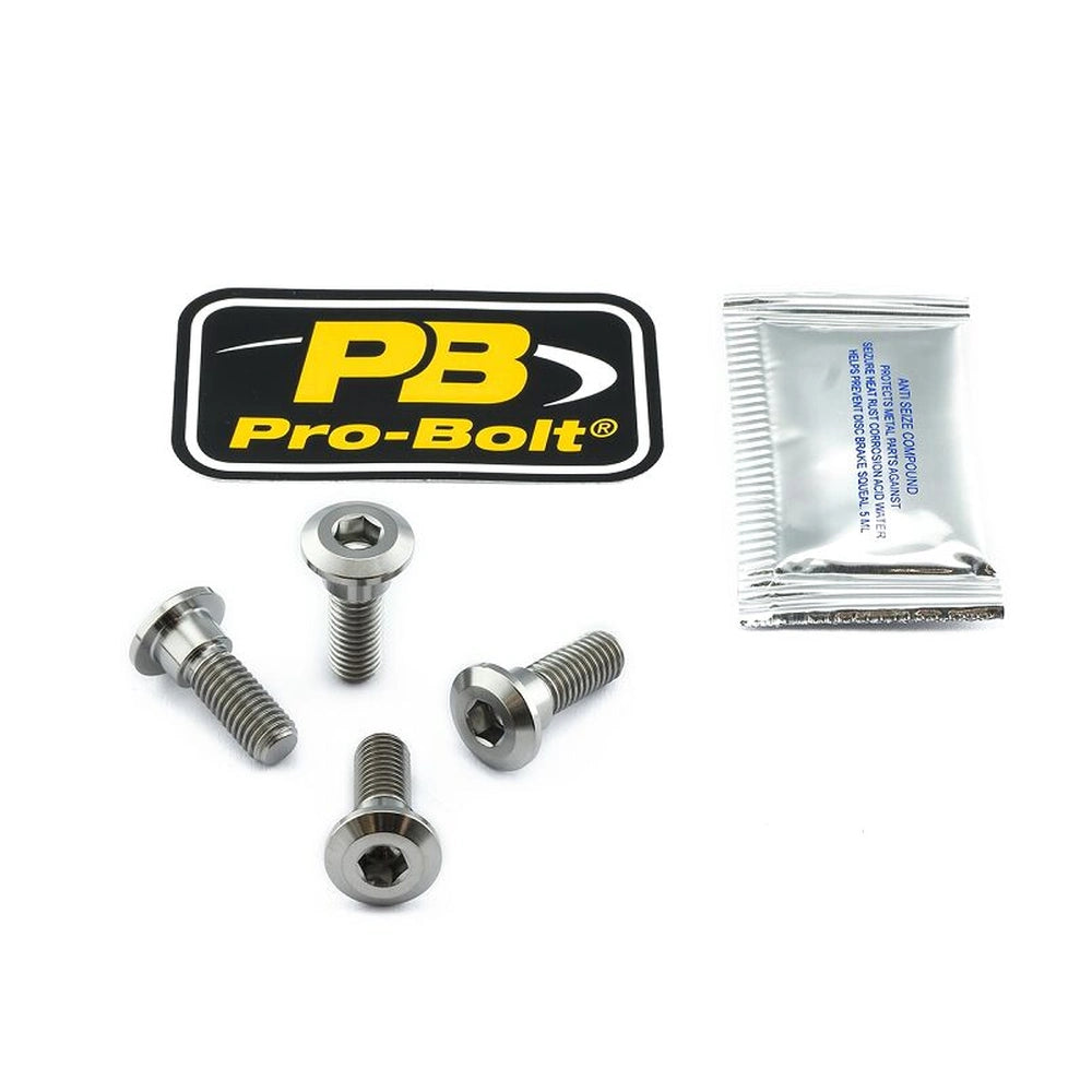 Bremsekaliberboltsæt, 4 stk. – Grade 5 titanium, TI4DISCHONRE – Pro-Bolt