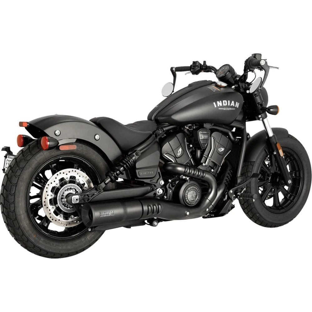 Indian Scout modeller (25) Hi-Output slip-on, sort – Vance & Hines – monteret på motorcykel – design og pasform 3