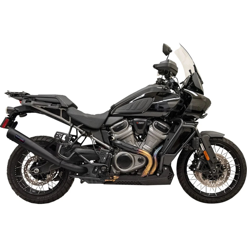 Harley-Davidson Pan America (21-25) 4" rustfri Steel slip-on udstødning komplet udstødning, sort keramisk – Bassani