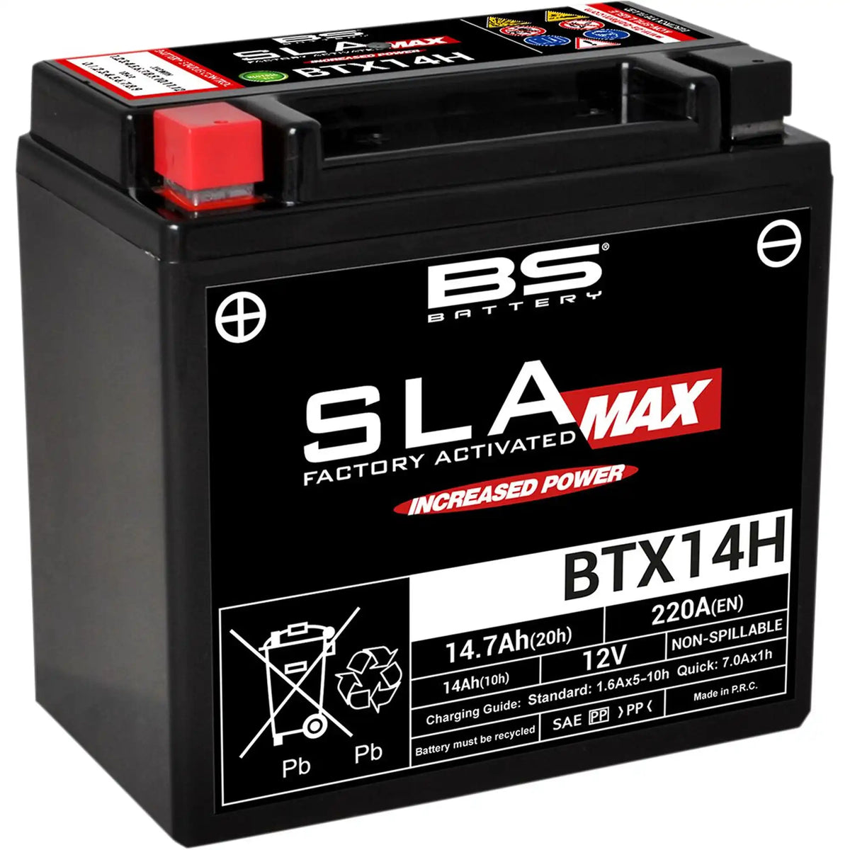 BS Battery BTX14H 12V 14Ah 220A AGM MC batteri
