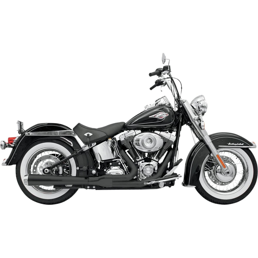 Harley-Davidson Softail (85-17) Road Rage 2-i-1 komplet udstødning, sort, lang – Bassani