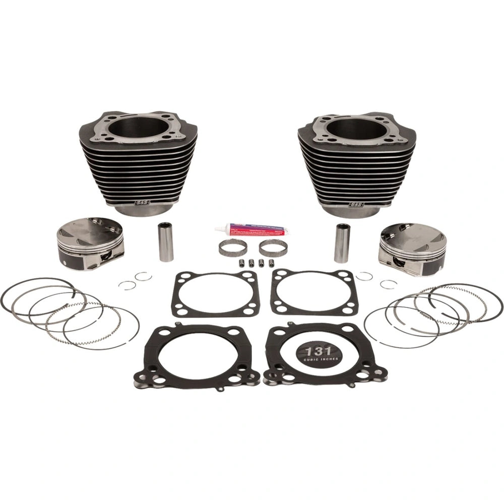 Harley-Davidson modeller (17-25) Cylinder Kit, Black Granite / highlighted fins – S&S Cycle