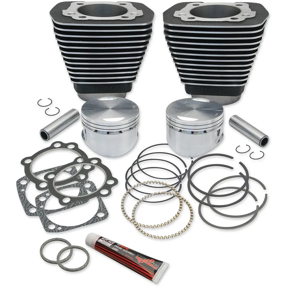 Harley-Davidson modeller (84-00) 96" Big Bore Kit, sort / Powder-Coated – S&S Cycle