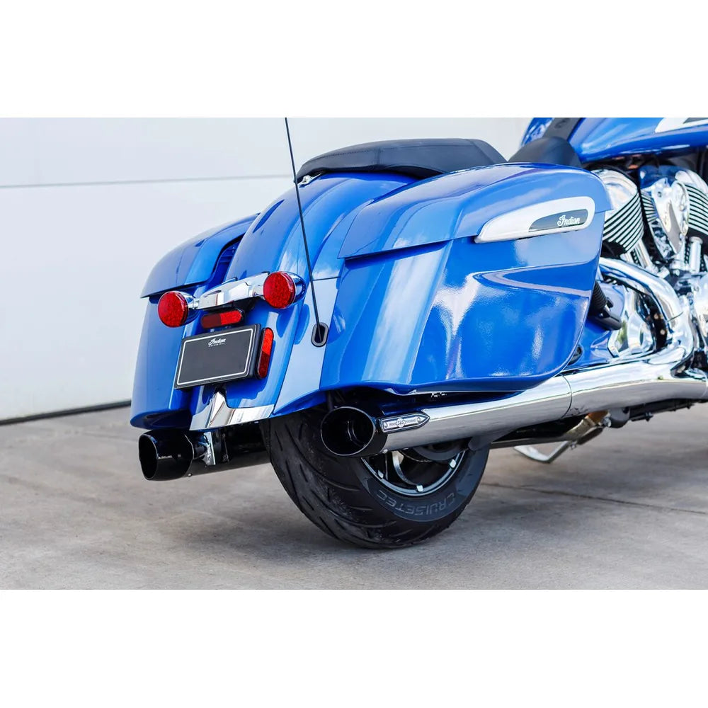 Indian Elite (14-26) 4" Broadhead Slip-On Mufflers, krom, Slash-Cut end cap – S&S Cycle – alternativ produktvisning 8