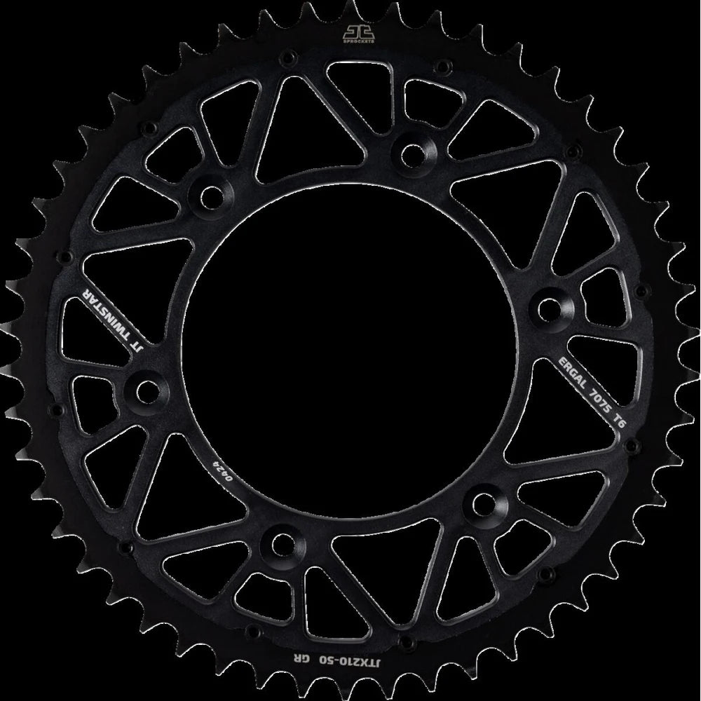 Bagtandhjul 50T, 520 – aluminium/stål, TwinStar, JTX210.50GR – JT Sprockets