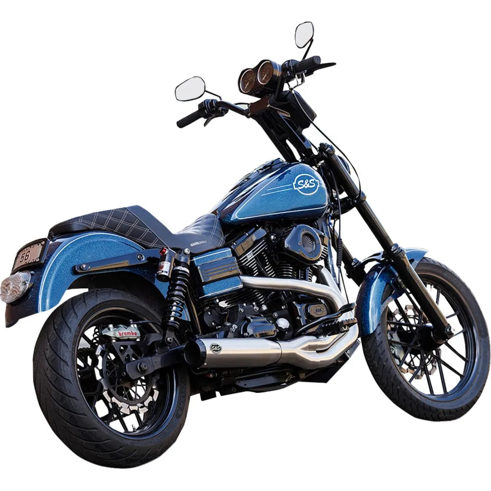 Harley-Davidson Dyna (06-07) 2-into-1 Qualifier Exhaust System, børstet – S&S Cycle