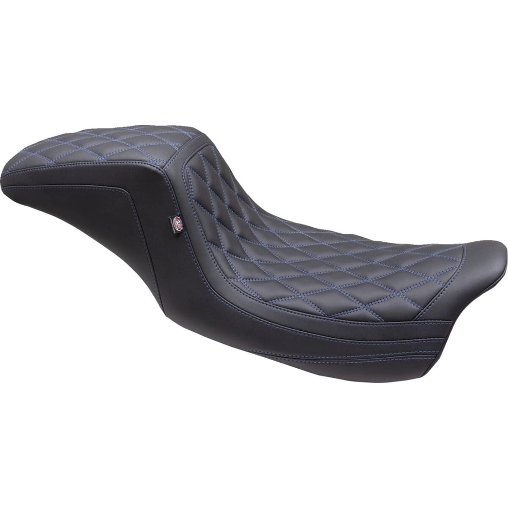 Harley-Davidson Touring (08-25) Squareback 2-up sæde, diamond, blå syning – Mustang – Mustang varenr. 75299SB