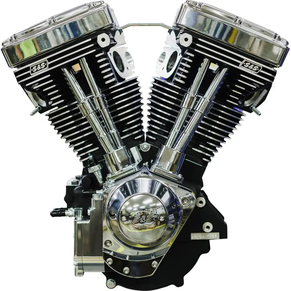Harley-Davidson Evolution (84-99) V124 Long Block Engine, krom / Wrinkle Black – S&S Cycle – konstruktion og finish 5