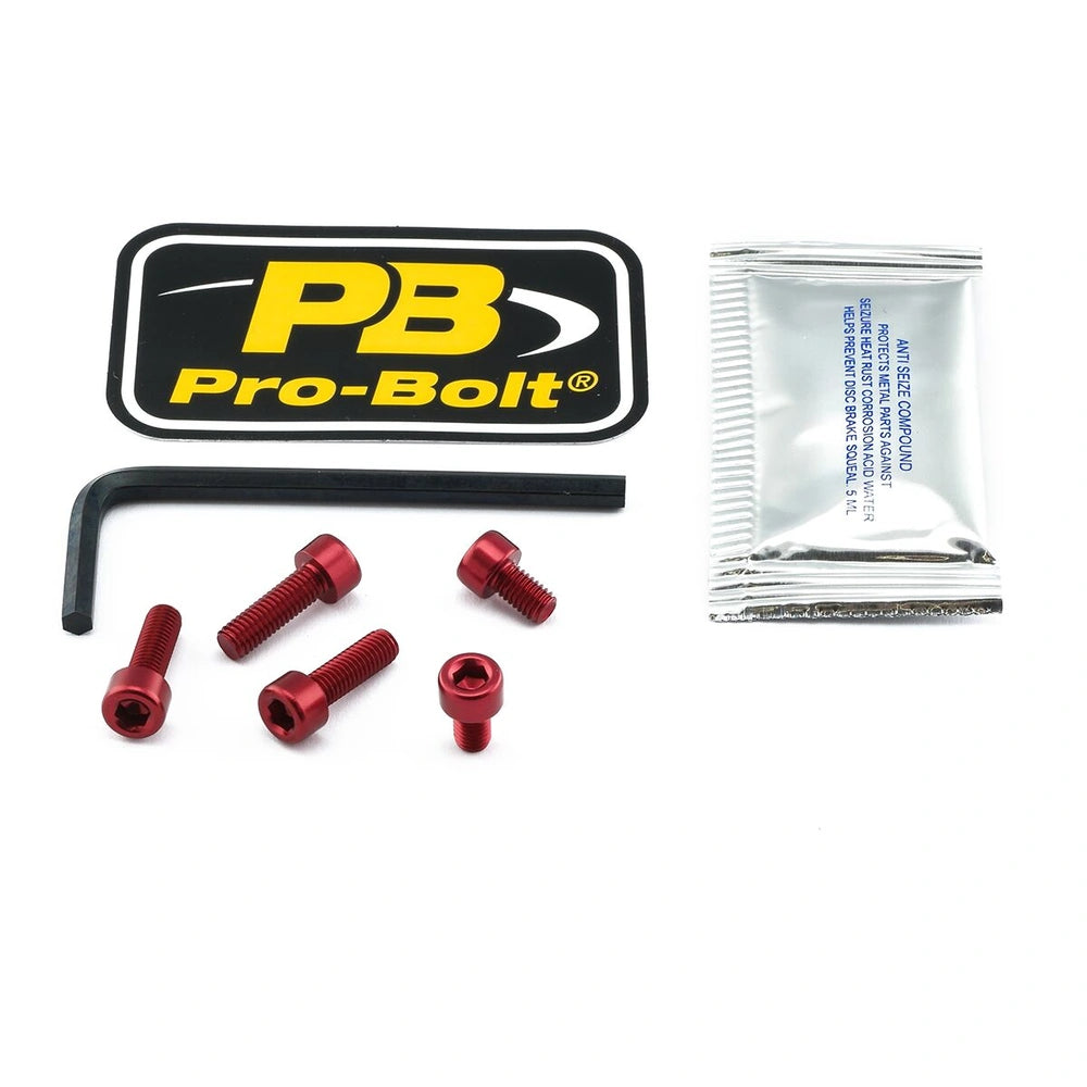 Tankdækselboltsæt, 5 stk. – 7075-T6 aluminium, rød, TKA243 – Pro-Bolt