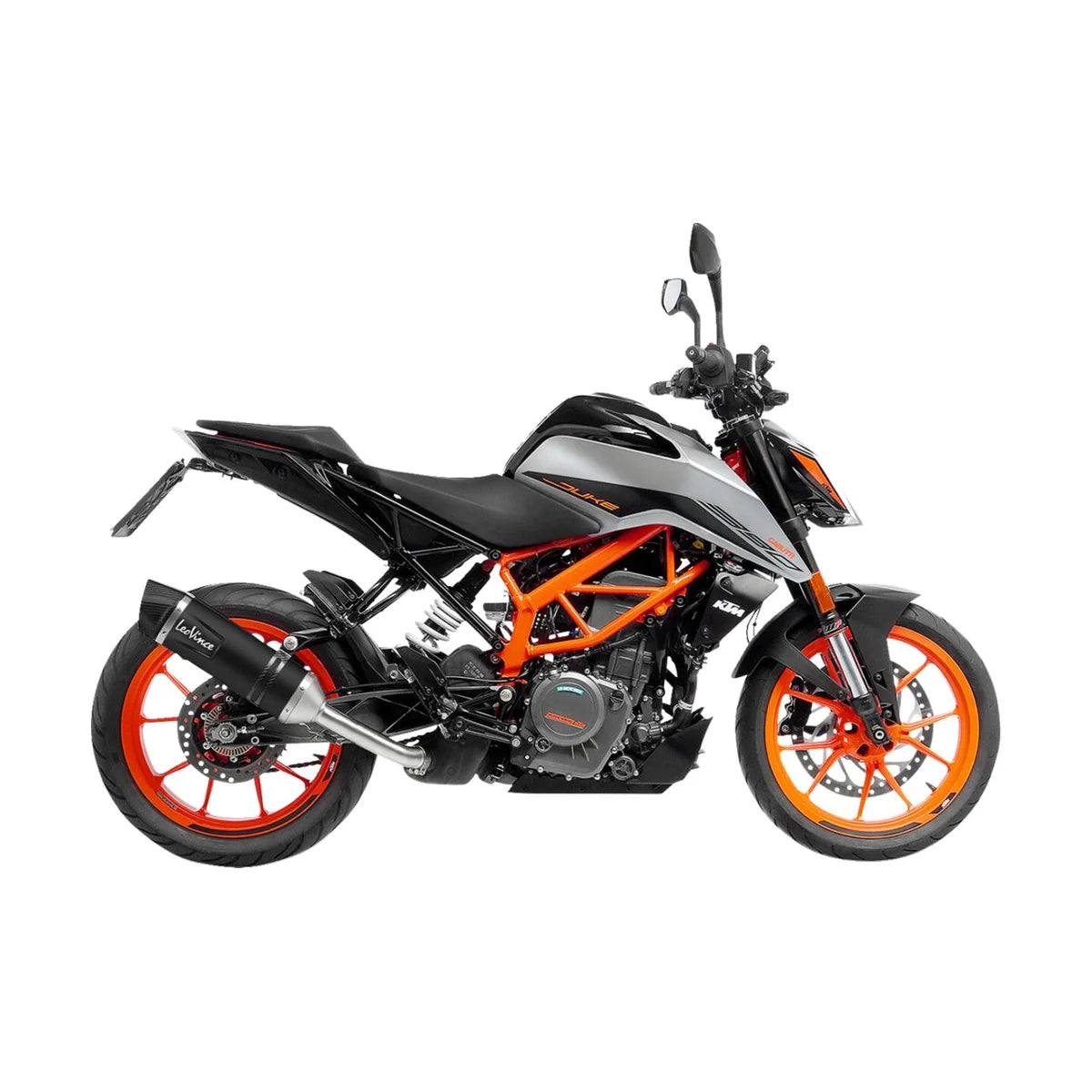 KTM 390 Duke (21-23) m.fl. LeoVince LV One EVO slip-on – rustfri – mat sort – ekstra produktvisning af lyddæmper, finish og detaljer 5