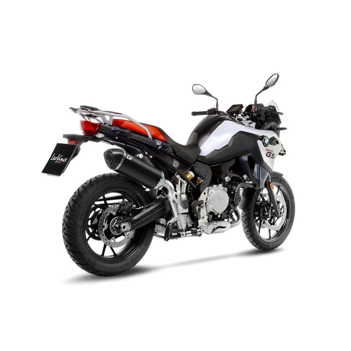 BMW F750GS (18-23) m.fl. LeoVince LV-14 slip-on – rustfri – sort – ekstra produktvisning af lyddæmper, finish og detaljer 4