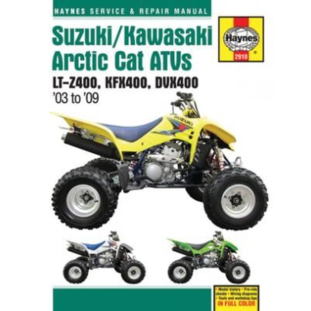 Suzuki LT-Z400 / Kawasaki KFX400 / Arctic Cat DVX400 (2003–2009) værkstedshåndbog – Haynes – Haynes værkstedsmanual til service og reparation