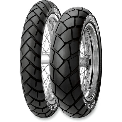 Metzeler Tourance 100/90-19 57H TL – fordæk – originalt Metzeler MC-dæk med kontrol på asfalt og løst underlag.