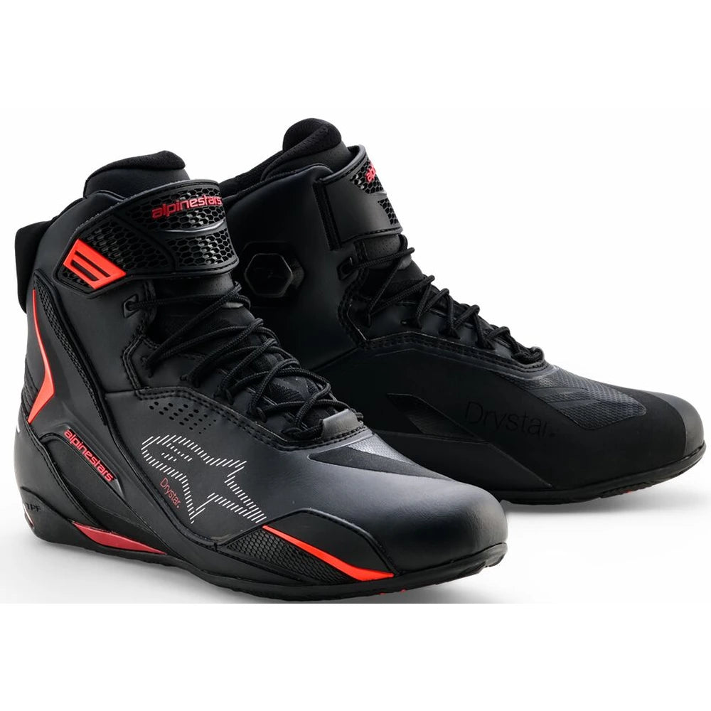 MC sko Faster-4 Drystar®, herre – Sort/Rød, str. US 12.5 fra Alpinestars – primært produktbillede