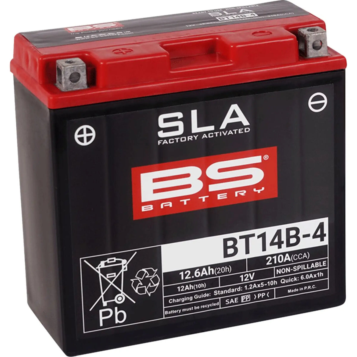 BS Battery BT14B-4 12V 12Ah 210A AGM MC batteri