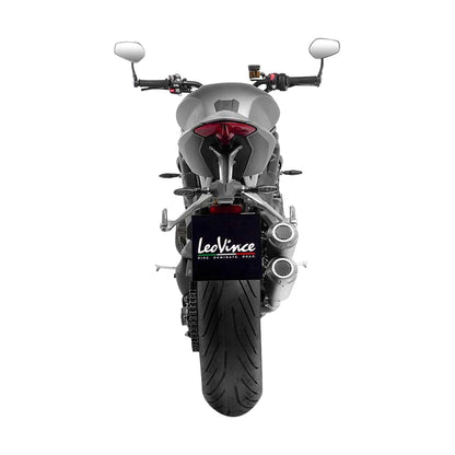 Triumph Speed Triple 1200 RR (21-24) LeoVince LV-10 slip-on – rustfri – ekstra produktvisning af lyddæmper, finish og detaljer 4