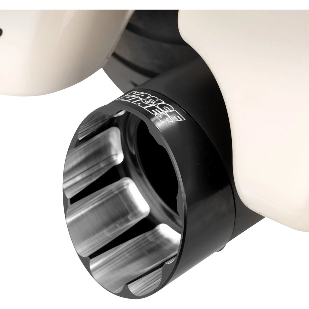 Harley-Davidson Touring (17-26) Razorback 450 slip-on, sort – Vance & Hines – nærbillede af endcap og lyddæmper 4