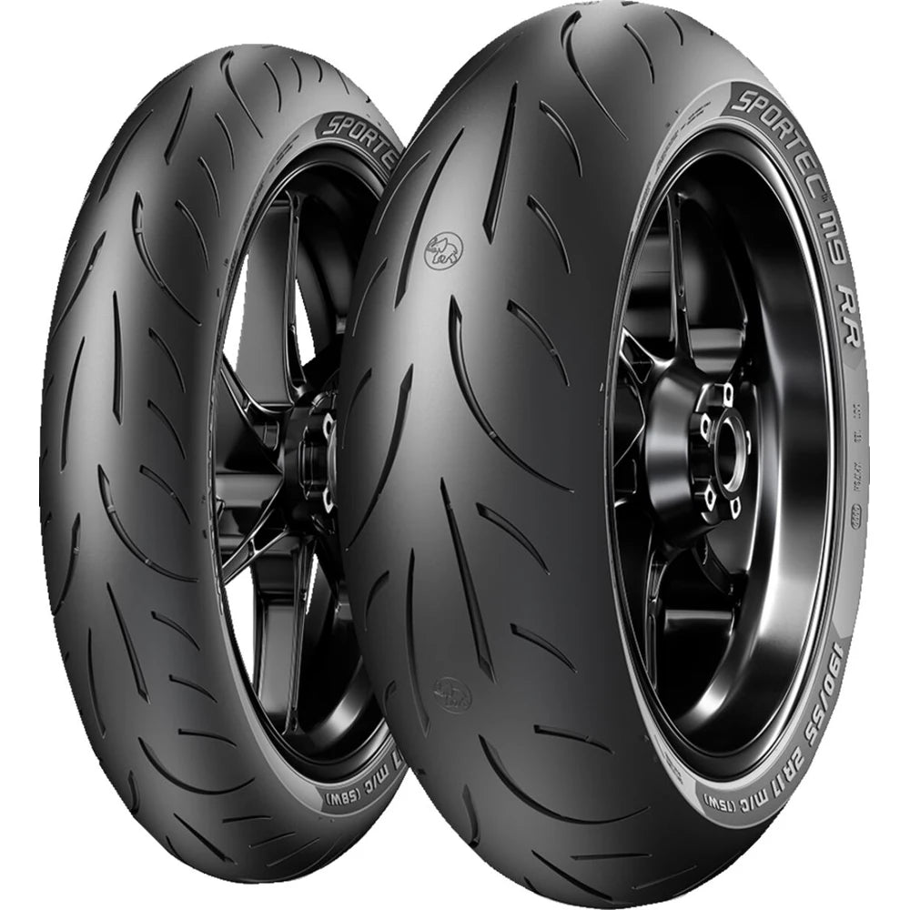 Metzeler Sportec M9 RR 110/70ZR17 54W TL – fordæk – originalt Metzeler MC-dæk med sportsligt greb og præcis styrerespons.