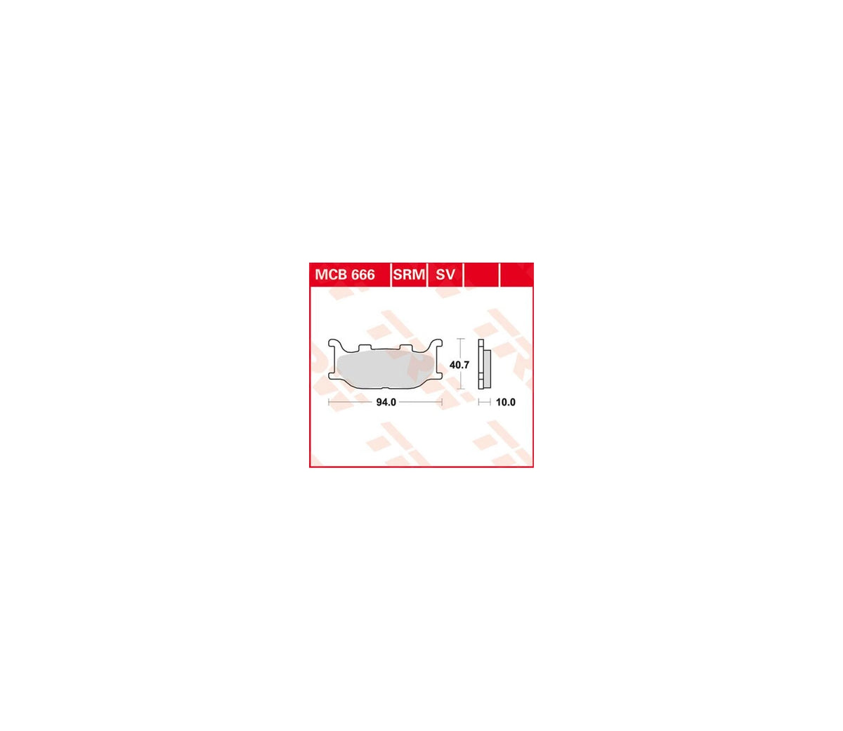 Yamaha TDR 125 93-02 m.fl. – organiske bremseklodser foran/bag – TRW MCB666 – produktillustration
