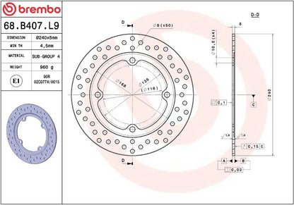 Ekstra produktbillede af Honda CB500F 13-21 bremseskive – Brembo Oro fast