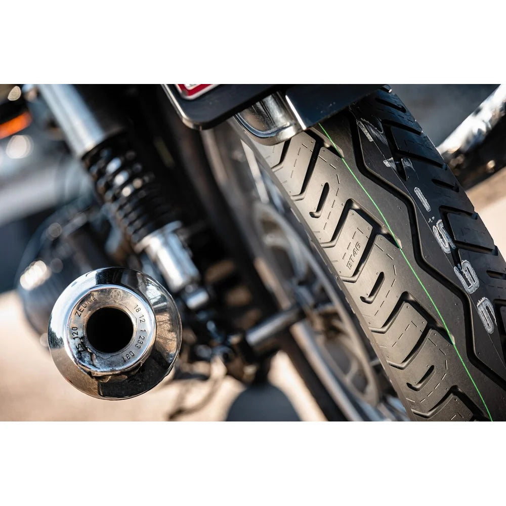 Bridgestone Battlax BT46 130/90-16 67H TL – bagdæk – originalt Bridgestone bagdæk med trygt greb til klassiske motorcykler og daglig kørsel. Køb hos Mo2parts. Produktbillede 4.