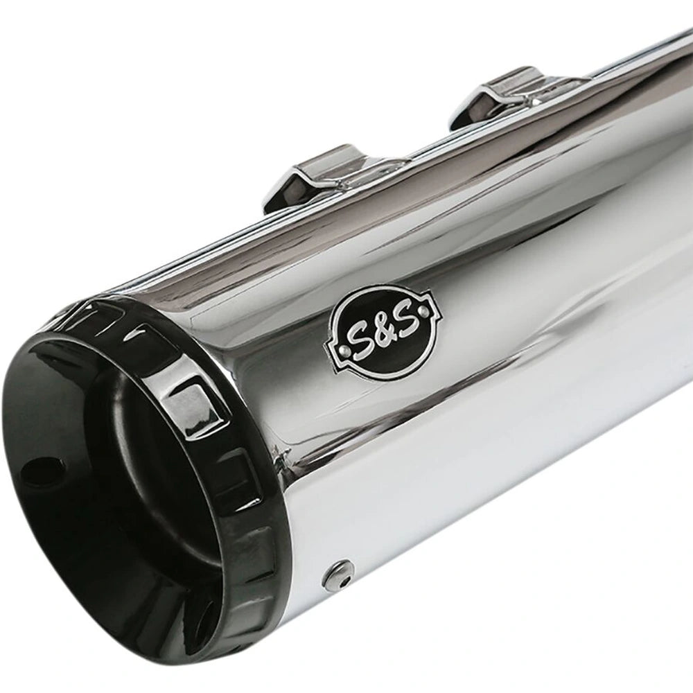Harley-Davidson Touring (17-25) GNX Slip-On Mufflers, krom, Tuxedo Black end cap – S&S Cycle – ekstra produktvisning 2