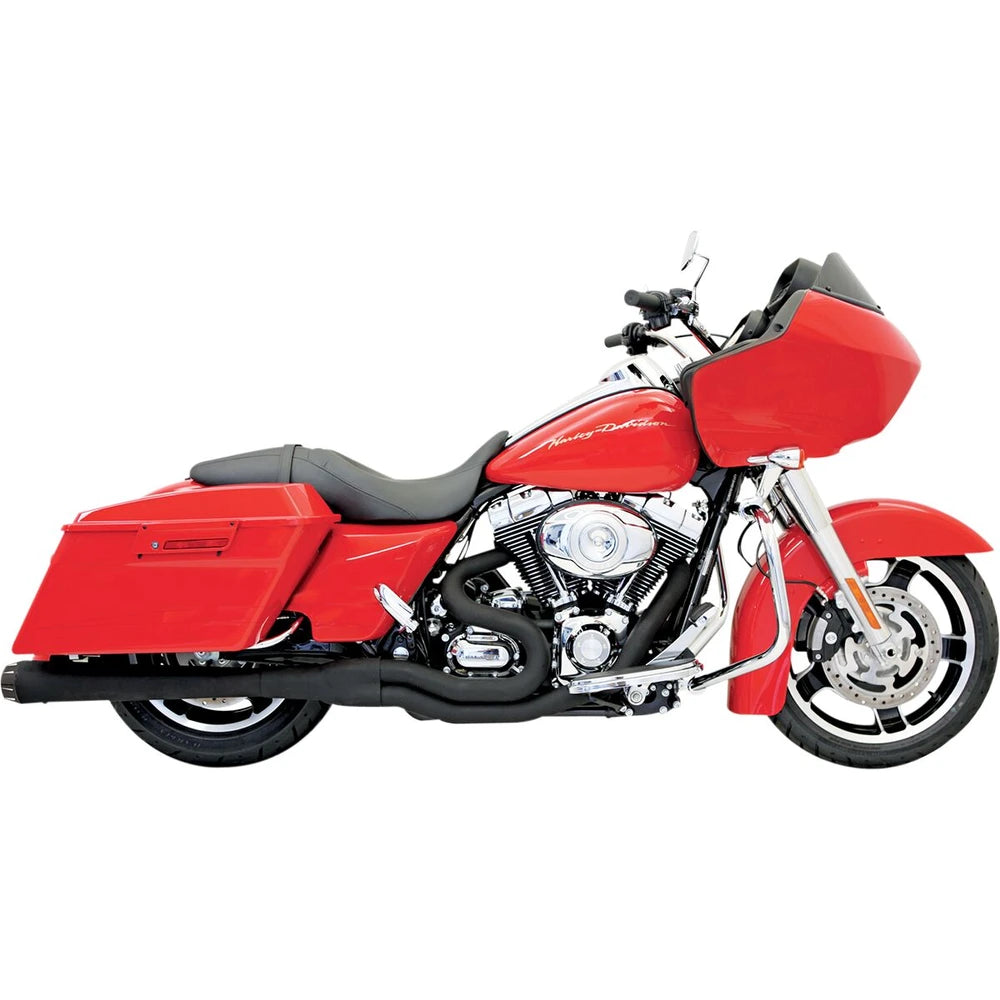 Harley-Davidson Touring (95-16) Road Rage II Mega Power 2-i-1 komplet udstødning, sort pulverlakeret – Bassani