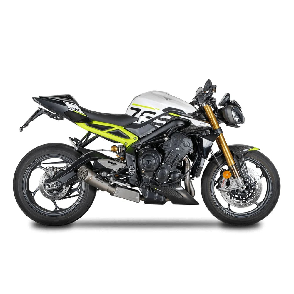 Triumph Street Triple 765 (23-26) GRID-O komplet udstødning, titanium – Spark – produktdetalje fra alternativ vinkel, billede 2