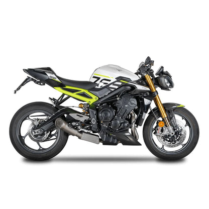 Triumph Street Triple 765 (23-26) GRID-O komplet udstødning, titanium – Spark – produktdetalje fra alternativ vinkel, billede 2