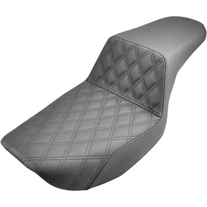 Harley-Davidson FX/FL (82-00) Step-Up 2-up sæde Front Lattice Stitch – Saddlemen – ekstra produktvisning med fokus på form, polstring, syninger og finish – billede 2