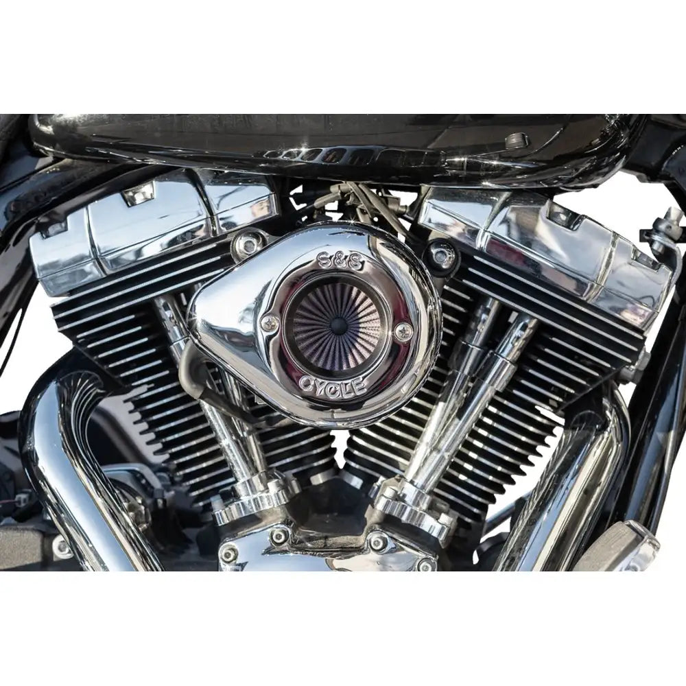 Harley-Davidson modeller (08-17) Air Stinger Stealth Air Cleaner Kit, Air Stinger / Stealth, Teardrop, krom – S&S Cycle – alternativ vinkel 3