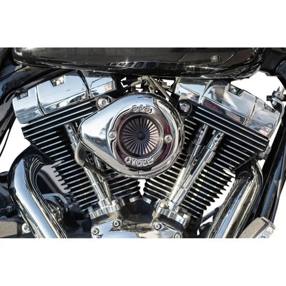Harley-Davidson modeller (08-17) Air Stinger Stealth Air Cleaner Kit, Air Stinger / Stealth, Teardrop, krom – S&S Cycle – alternativ vinkel 3