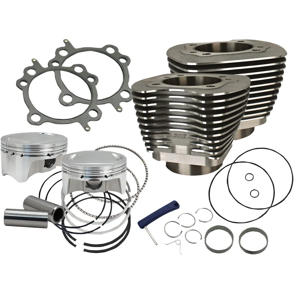 Harley-Davidson modeller (99-06) Big Bore Cylinder Kit, sort, 3,937" – S&S Cycle