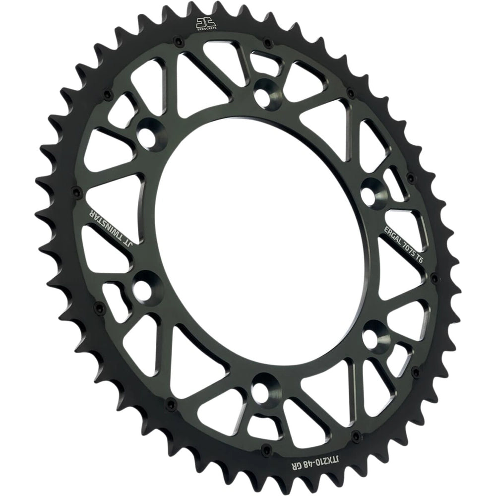 Bagtandhjul 48T, 520 – aluminium/stål, TwinStar, JTX210.48GR – JT Sprockets