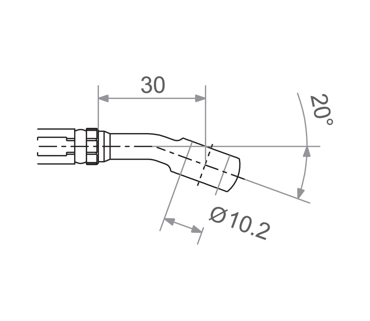 Bremseslangefitting – M10 – 20° vinkel – aluminium – rød – TRW MV10B20R