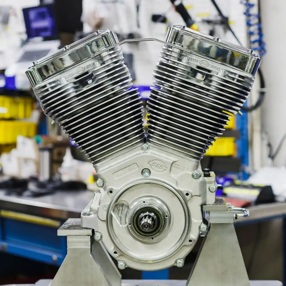 Harley-Davidson Evolution (84-99) V124 Long Block Engine, krom / natural – S&S Cycle – alternativ vinkel 3
