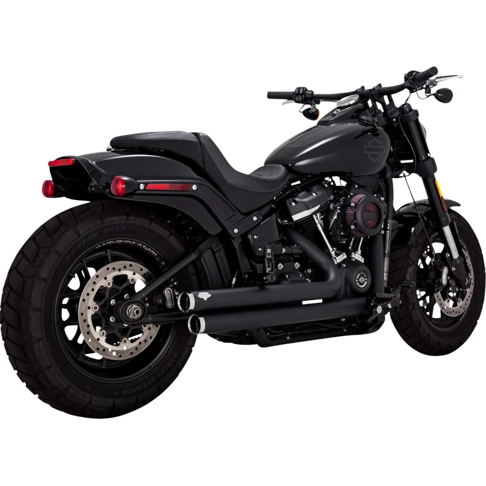 Harley-Davidson Touring / Softail (18-24) Big Shots Staggered 2-into-2 komplet udstødning, sort – Vance & Hines