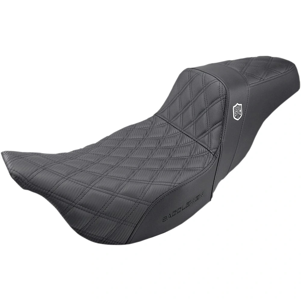 Harley-Davidson Touring (07-24) Pro Series SDC Performance 2-up sæde Black Gripper Lumbar/ Carbon Fiber Lattice Stitched – Saddlemen