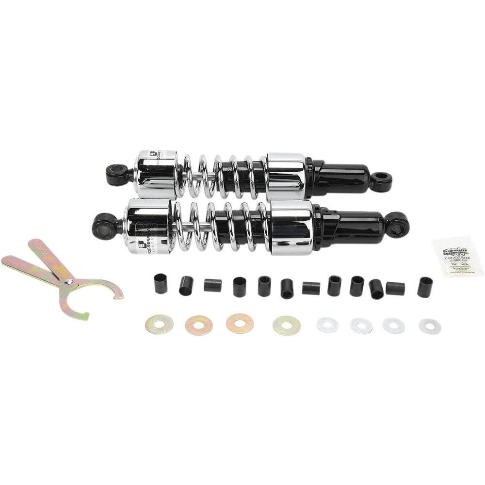 412 Cruiser Series støddæmpersæt, 362 mm, sort/krom – Progressive Suspension støddæmper til mere kontrol og komfort
