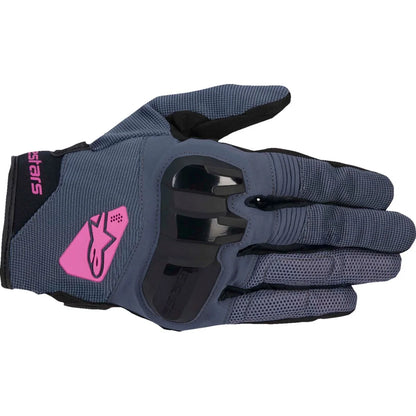 MC handsker Women's Chrome, dame – Asphalt Black/Blå/Lilla, str. XL fra Alpinestars – primært produktbillede