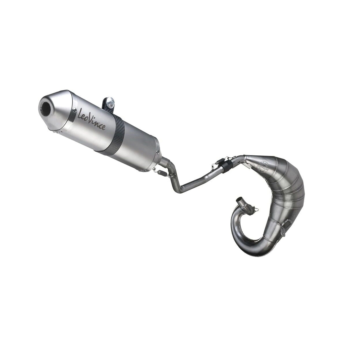 Rieju MRT 50 SM (09-12) m.fl. LeoVince X-FIGHT komplet udstødning – rustfri – titanium-look – ekstra produktvisning af udstødningssystem, design og detaljer 2