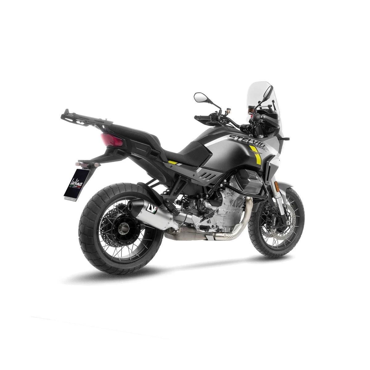 Moto Guzzi STELVIO 1000 (24-26) LeoVince LV-14 slip-on – rustfri – titanium-look – ekstra produktvisning af lyddæmper, finish og detaljer 3