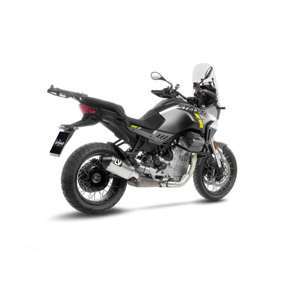 Moto Guzzi STELVIO 1000 (24-26) LeoVince LV-14 slip-on – rustfri – titanium-look – ekstra produktvisning af lyddæmper, finish og detaljer 3