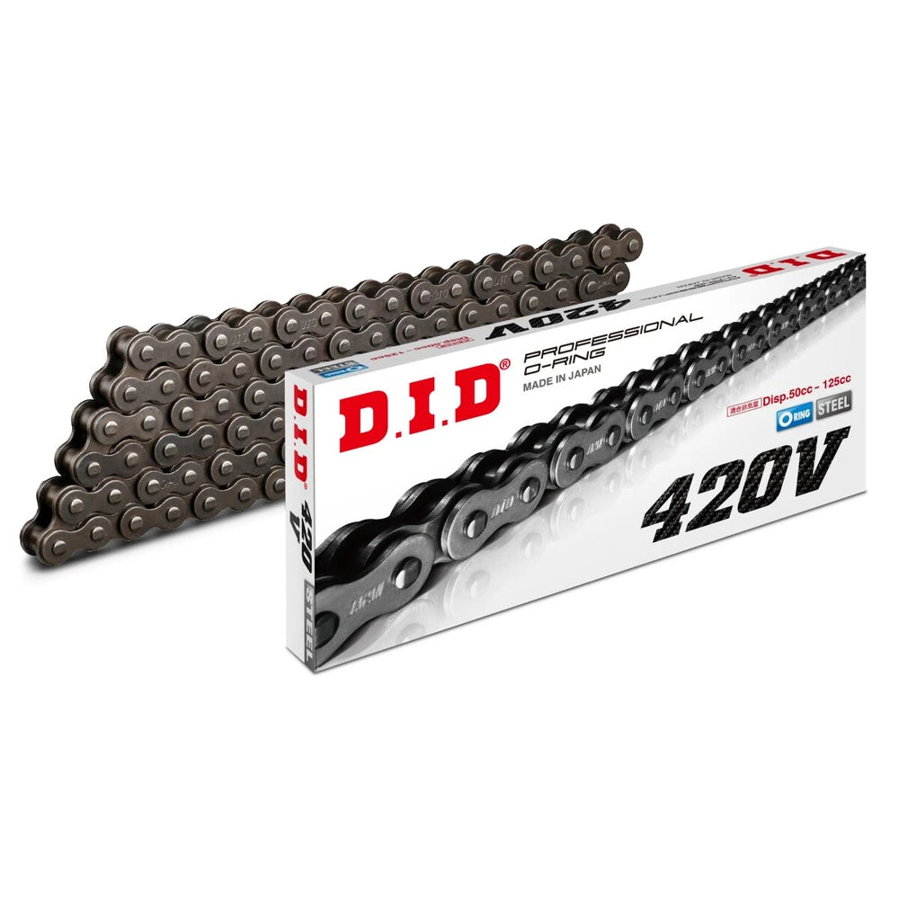 DID 420 V O-Ring MC-kæde, 134 led i stål – til gade, off-road og adventure/dual-sport