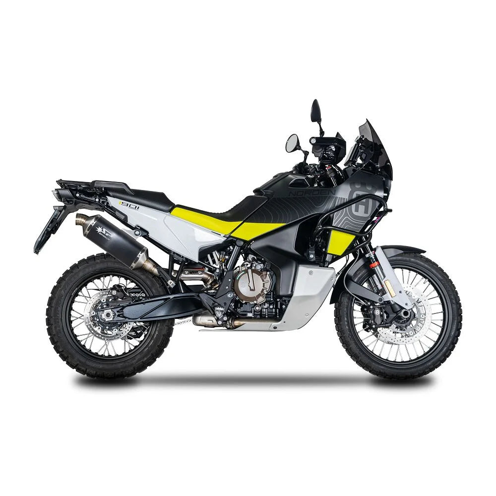 KTM 790/890 Adventure / Husqvarna Norden 901 Dakar slip-on, sort – Spark – produktdetalje fra alternativ vinkel, billede 3
